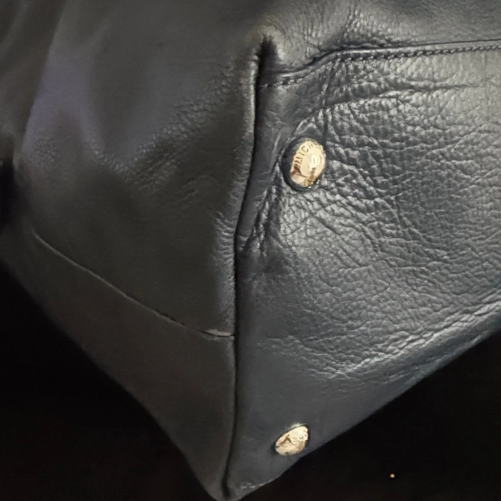 Michael Kors Navy Leather Satchel